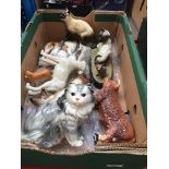 Collection of animal figurines including Beswick