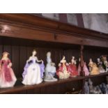 Five Royal Doulton figures, 3 others and a character jug