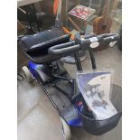 Blue collapsing mobility scooter (ST), with key, charger and instructions - in working order.