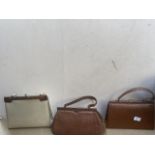 3 vintage ladies handbags to include lizard skin.