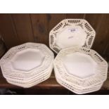 Ten creamware plates