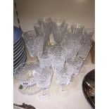 'Alana' Waterford crystal, 5 goblets, 4 port goblets, 3 claret glasses, 4 sherry glasses and 2