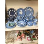 Wedgwood jasperware including teal colour and Sporting Scenes plate - approx 30 pieces