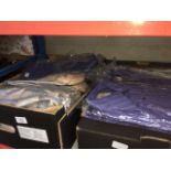 Two boxes containing 40 vintage, unused men's shirts