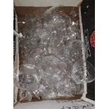 A box of crystal drinking glasses.