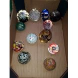 12 paperweights including Isle of Wight, Strathearn and Langham
