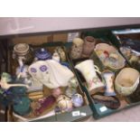 Two boxes of mixed ceramics including Sylvac, Maling, Grimwades Royal Winton, etc