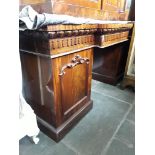 A William IV mahogany pedestal sideboard, length 195cm, depth 71cm and height 105cm.