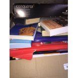 A box of office ware to include large quantity of photographic paper, printing paper, etc.