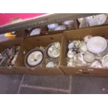 Three boxes of ceramics