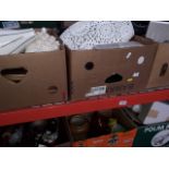 6 boxes of miscellaneous items to include household, ceramics, glassware, metalware, some jewellery,