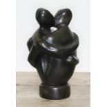 Caroline Russell, "The Kiss", bronze resin sculpture.