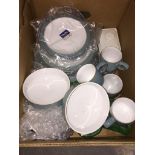 A box containing Denby Azure pottery - approx 25 pieces