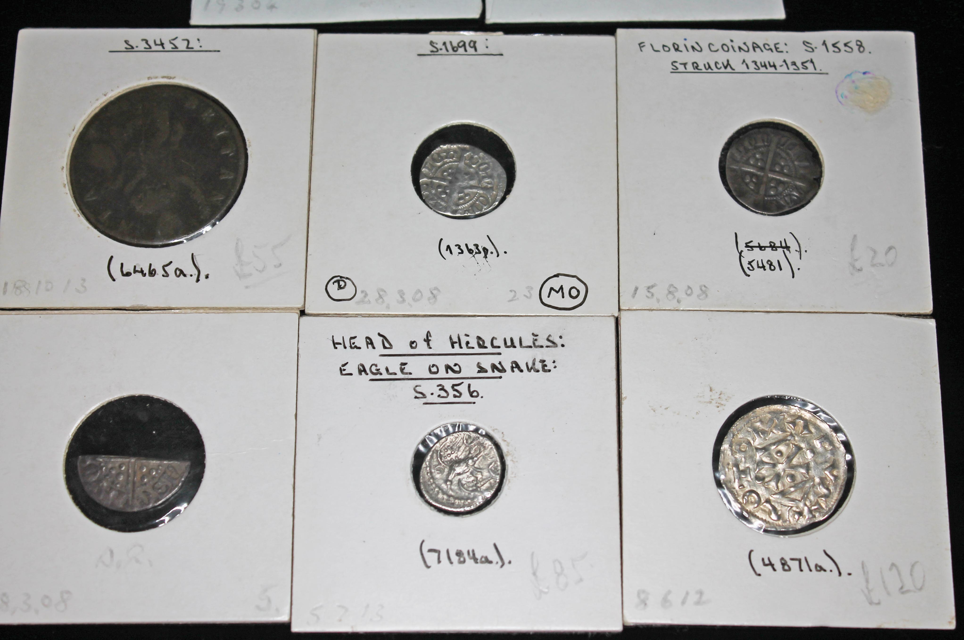 A group of eight various coins to include 1 x Richard of Normandy denier, 1 x Celtic Britain - Image 2 of 2