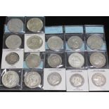 A group of seventeen coins including 1 x South Africa florin 1892, 1 x South Africa 5 shilling 1952,