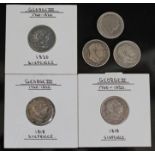 George III (1760-1820), six sixpences, various dates, 1818 to 1820.