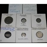 A group of eight various coins to include 1 x Richard of Normandy denier, 1 x Celtic Britain