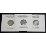 Elizabeth I (1558-1603), three half groats (1 x m.m. escallop, 1 x 5th issue m.m. escallop, 1 x