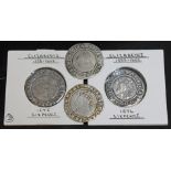 Elizabeth I (1558-1603), four sixpences ( 1 x 3rd issue m.m. coronet, 1 x bust 4b: m.m. ermine, 1