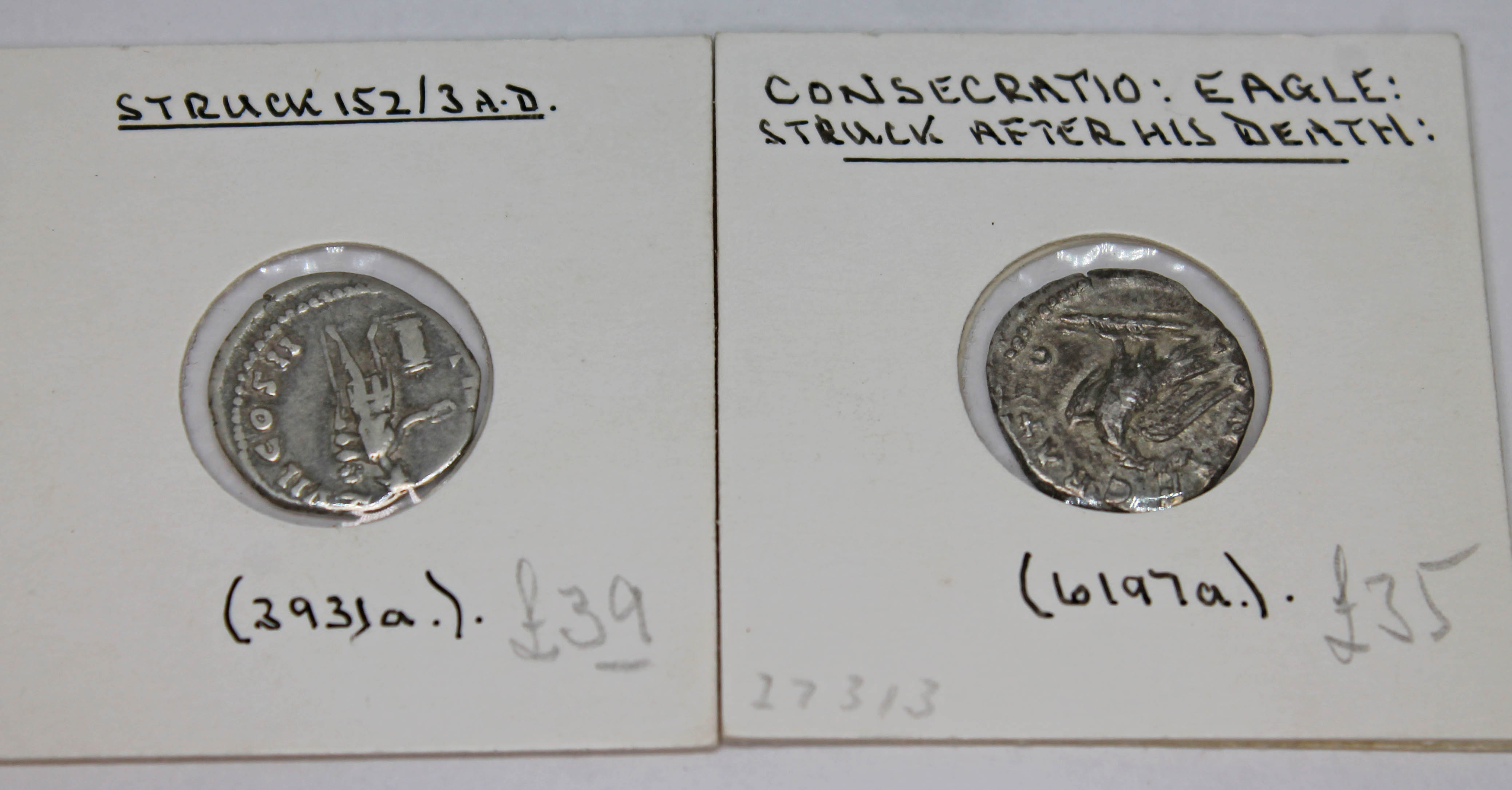 A group of nine ancient Roman coins to include 6 x Marcus Aurelius 161-180 A.D Denarius (2 x - Image 4 of 11