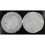 James I (1603-1625), two shillings ( 1 x 2nd coinage 1605-06 m.m. rose, 1 x 1st coimage 1603-04