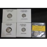 Charles II (1660-1685), five coins (2 x twopence third issue, 1 x twopence undated issue, 1 x