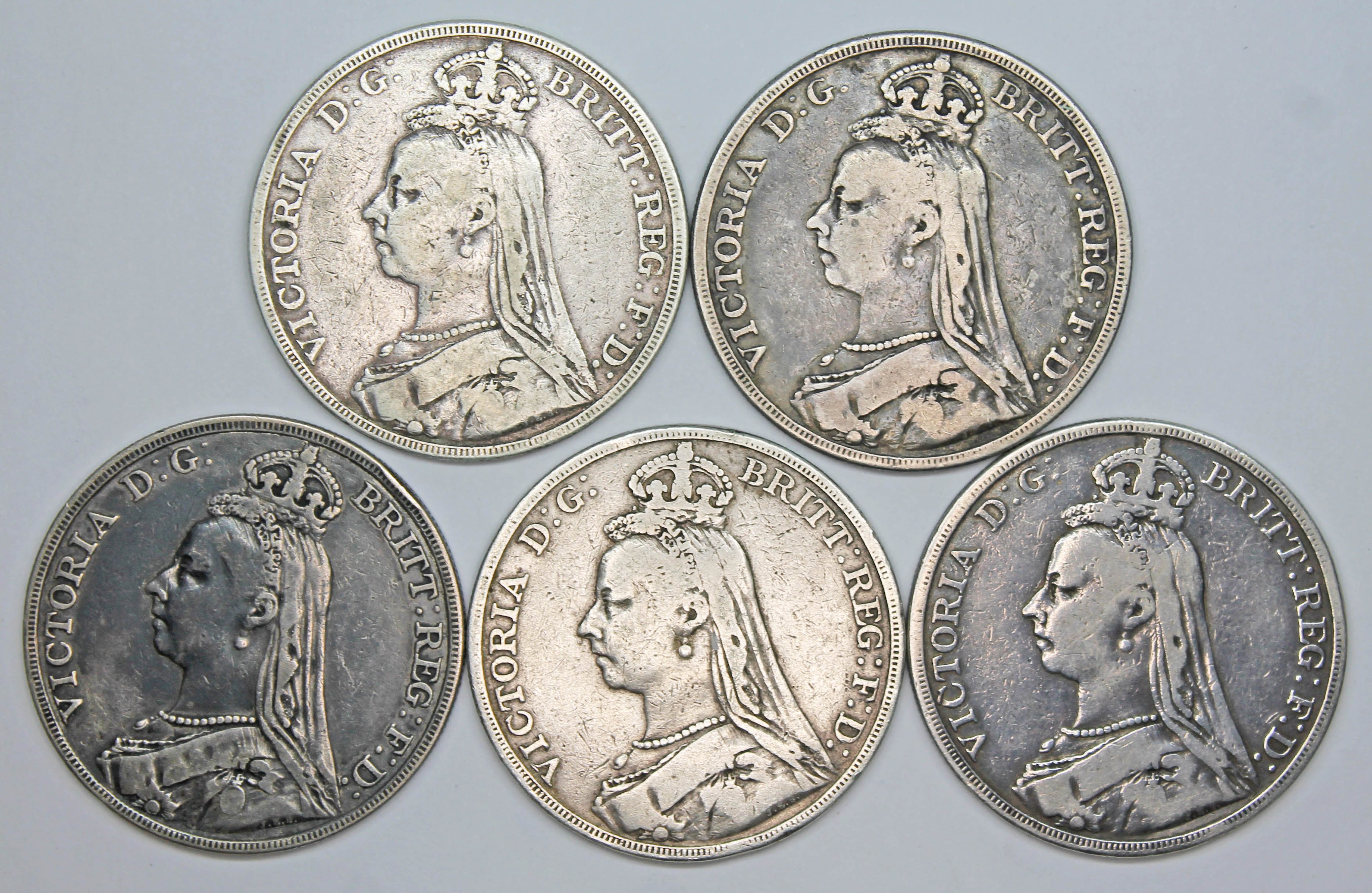 Victoria (1837-1901), five crowns, 1889.
