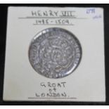 Henry VII (1485-1509), a groat of London, m.m. pansy, 1495-1498.