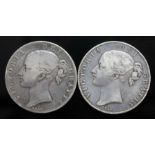 Victoria (1837-1901), two crowns, 1844, star stops.