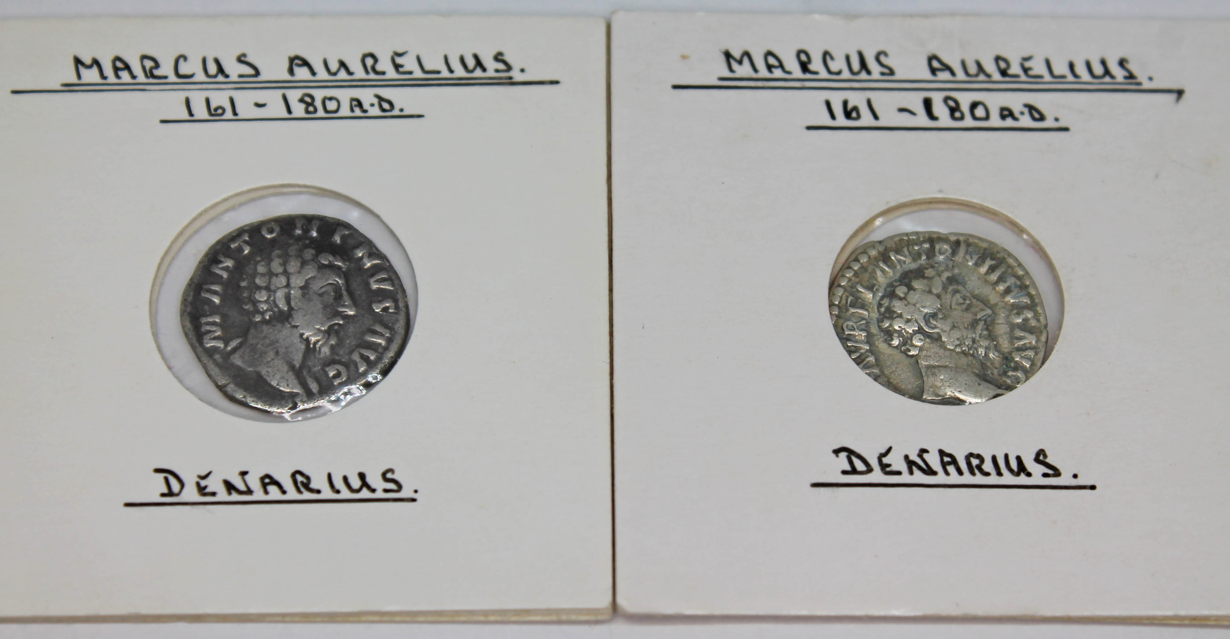 A group of nine ancient Roman coins to include 6 x Marcus Aurelius 161-180 A.D Denarius (2 x - Image 9 of 11