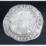 James I (1603-1625), shilling, m.m. rose, third bust, issued 1605-06.