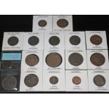 A group of seventeen coins to include 4 x Isle of Man Pennies various dates 1733 to 1813, 5 x Isle