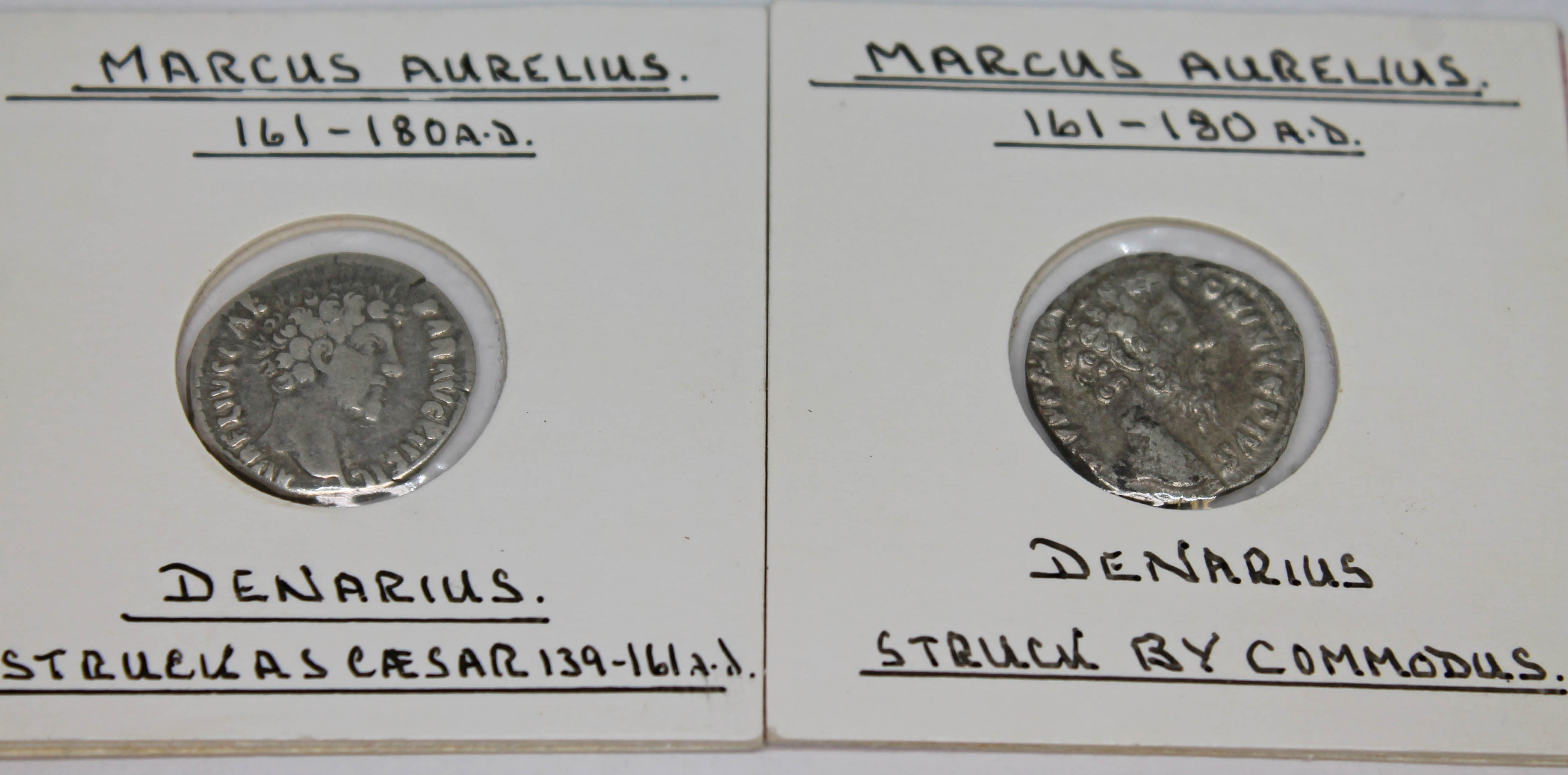 A group of nine ancient Roman coins to include 6 x Marcus Aurelius 161-180 A.D Denarius (2 x - Image 5 of 11