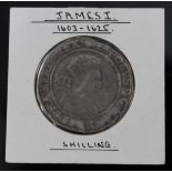 James I (1603-1625), shilling, 2nd issue, m.m. rose.