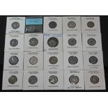 A group of twenty ancient Roman coins to include 2 x Valerian I 253-260 A.D antoninianus (1 x of