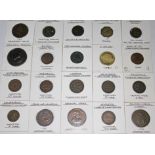 Twenty various tokens including 1 x political series T. Hardy 1794 halfpenny token, 1 x Norwich T.
