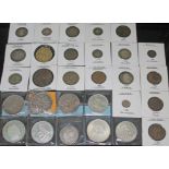 A collection of world coins to include 1 x Hollandia wreck: Breales of Mexico 1743 silver chain, 1 x