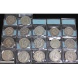 A group of seventeen coins including 7 x French 5 francs 1829-1873, 4 x Belgium 5 francs 1870-