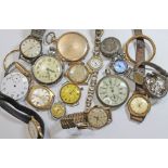 A mixed lot of fourteen (14) gents and ladies mainly mechanical wristwatches and pocket watches