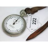 A WWII era Junghans nickel plated 15 minute stopwatch having signed dial for German sports