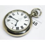 A 1920s/30s Thomas Russell & Son 'Silvernus' cased open faced pocket watch with signed white