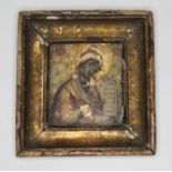 A Russian icon within frame, total 10.5cm x 11.5cm.