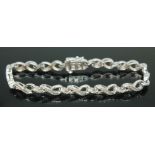 A diamond bracelet, marked '925', length 18cm.