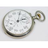 A 1920s/30s chrome plated Zenith/S. Smith & Son, London (Smiths) open faced alarm pocket watch