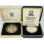 Royal Mint, Falkland Islands Silver Coin Commemorating 150th Anniversary, 1833-1983, Elizabeth II,