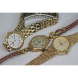 A hallmarked 9ct gold ladies wristwatch and two other ladies watches.