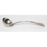 A late Victorian silver ladle, sponsor's mark miss-struck, London 1897, length 33cm, wt. 9 1/2oz.