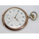 An early 20th century silver and gold plated cased Omega pocket watch circa 1912, the signed white