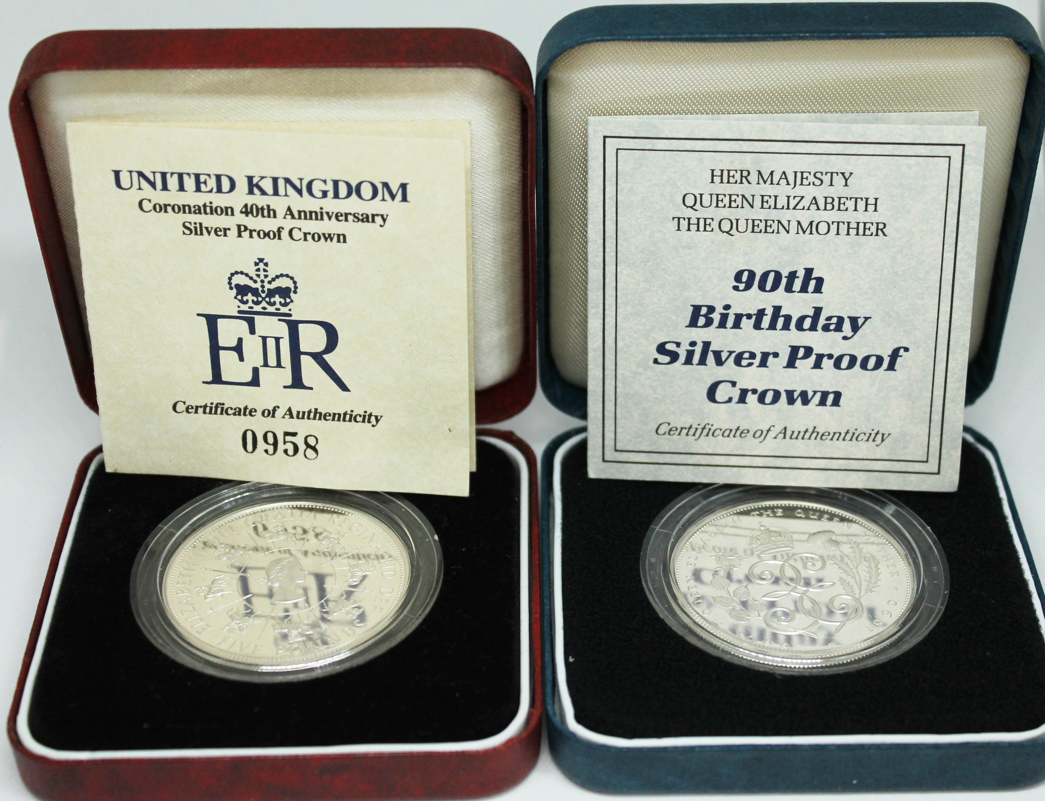 Royal Mint, United Kingdom Coronation 40th Anniversary Silver Proof Crown, 1953-1993, Elizabeth