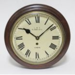 A London Midland and Scottish fusee wall clock, 10" dial signed R Jones & Co, London, total diam.